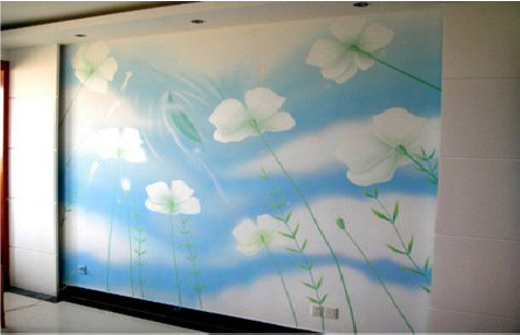 石首画墙绘怎么画好白云的蓬松感？