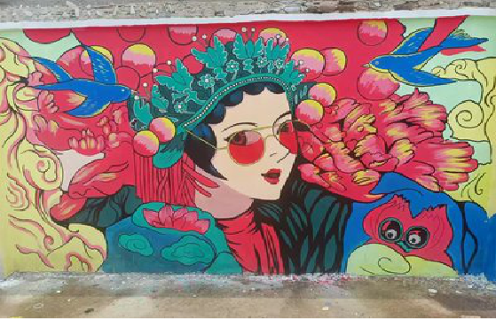 石首墙体彩绘-网红墙