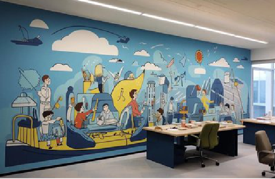 石首办公室墙绘的特点。