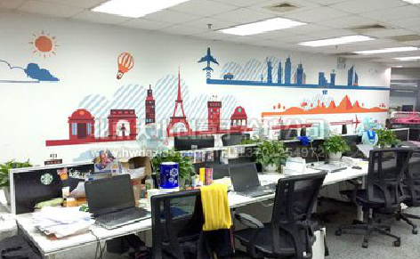 石首教你设计办公室墙绘的方法。